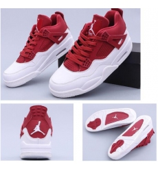 Air Jordan 4 Red White Men Basketball Shoes