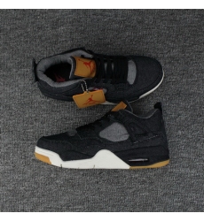 Men Air Jordan 4 Levis Black Shoes