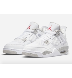 Men Air Jordan 4 Oreo White Shoes Red Logo