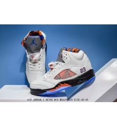 Air Jordan 5 Retro Blue Orange White Men Shoes