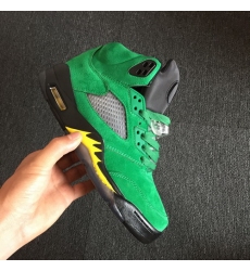 Men Air Jordan 5 Oregon Men Shoes Black Green