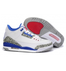 Air Jordan 3 Men Burst Shoes White Gray Blue