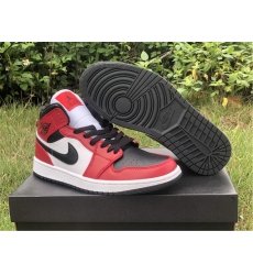 Women 2020 Air Jordan 1s Mid Chicago Black Toe 554724-069 Shoes