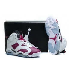 Air Jordan 6 Shoes 2014 Womens Grade AAA White Rose Red