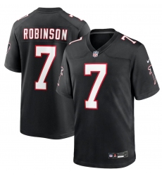 Men's Nike Bijan Robinson Black Atlanta Falcons 2023 NFL Pick Throwback Vapor Limited  Jersey