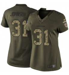 Womens Nike Arizona Cardinals 31 David Johnson Elite Green Salute to Service NFL Jersey