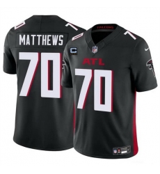 Men Atlanta Falcons 70 Jake Matthews Black 2024 F U S E With 4 Star C Patch Vapor Untouchable Limited Stitched Football Jersey