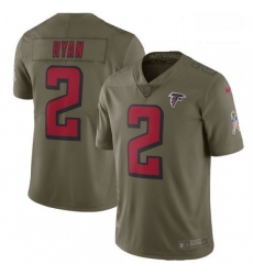 Men Nike Atlanta Falcons 2 Matt Ryan Limited Olive 2017 Salute to Service NFL Jersey