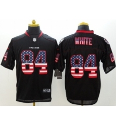 Nike Atlanta Falcons 84 Roddy White Black Elite USA Flag Fashion NFL Jersey