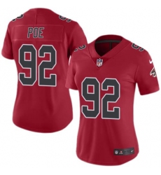 Nike Falcons #92 Dontari Poe Red Womens Stitched NFL Limited Rush Jersey