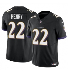 Men's Baltimore Ravens #22 Derrick Henry 2023 F.U.S.E. Black Vapor Limited Football Stitched Jersey