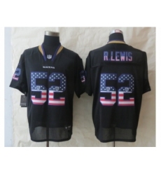 Nike Baltimore Ravens 52 Ray Lewis Black Elite USA Flag Fashion NFL Jersey