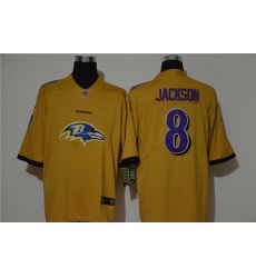 Nike Ravens 8 Lamar Jackson Yellow Vapor Untouchable Limited Jersey