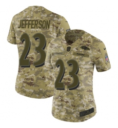 Nike Ravens #23 Tony Jefferson Camo Women Stitched NFL Limited 2018 Salute to Service Jersey