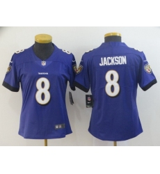 Nike Ravens 8 LaMar Jackson Purple Women Vapor Untouchable Limited Jersey