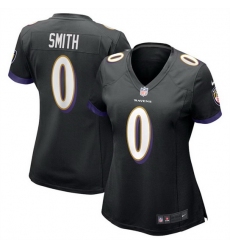 Women Baltimore Ravens 0 Roquan Smith Black Football Jersey  Run Small