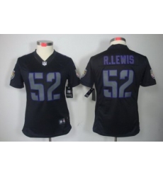 Women Nike Baltimore Ravens 52# R.Lewis Black Jerseys[Impact Limited]