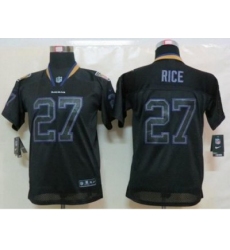 Nike Youth Baltimore Ravens #27 Ray Rice Black Jerseys(Lights Out Elite)