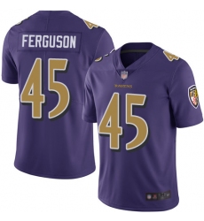 Ravens 45 Jaylon Ferguson Purple Youth Stitched Football Limited Rush Jersey