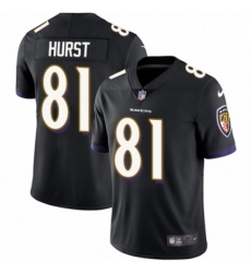 Youth Nike Baltimore Ravens 81 Hayden Hurst Black Alternate Vapor Untouchable Elite Player NFL Jersey