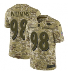 Youth Nike Ravens 98 Brandon Williams Camo Stitched NFL Limited 2018 Salute to Service Jersey