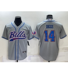 Men Buffalo Bills 14 Stefon Diggs Gray Cool Base Stitched Baseball Jersey