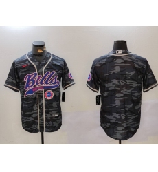 Men Buffalo Bills blank Camo Team Cool Base Stitched Baseball Jersey 1