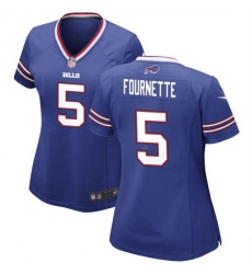 Women Buffalo Bills 5 Leonard Fournette Blue Stitched Football Jersey 28Run Small 29