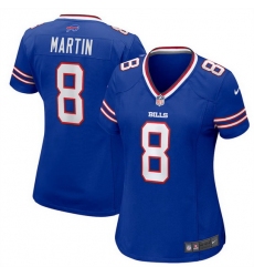 Women Buffalo Bills 8 Sam Martin Blue Stitched Game Jersey  Run Small