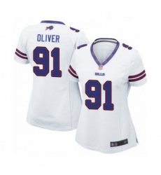 Womens Buffalo Bills 91 Ed Oliver Game White Football Jersey