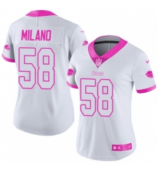 Women's Nike Buffalo Bills #58 Matt Milano Limited White Pink Rush Fashion NFL Jersey