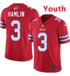 Youth Buffalo Bills 3 Damar Hamlin Red Vapor Untouchable Limited Stitched Jersey