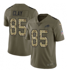 Youth Nike Bills #85 Charles Clay Olive Camo Stitched NFL Limited 2017 Salute to Service Jersey