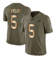 Youth Nike Buffalo Bills 5 Tyrod Taylor Limited OliveGold 2017 Salute to Service NFL Jersey