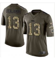 Nike Carolina Panthers #13 Kelvin Benjamin Green Men 27s Stitched NFL Limited Salute to Service Jersey