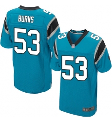 Panthers 53 Brian Burns Blue Alternate Men Stitched Football Elite Jersey