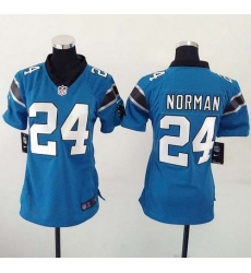 Nike Panthers #24 Josh Norman Blue Alternate Womens Stitched NFL Elite Jersey