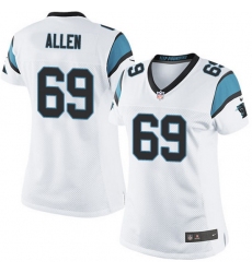 Nike Panthers #69 Jared Allen White Team Color Women Stitched NFL Jersey