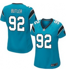 Nike Panthers #92 Vernon Butler Blue Alternate Womens Stitched NFL Elite Jersey