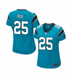 Womens Carolina Panthers 25 Eric Reid Game Blue Alternate Football Jersey