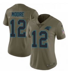 Womens Nike Carolina Panthers 12 DJ Moore Limited Olive 2017 Salute to Service NFL Jersey