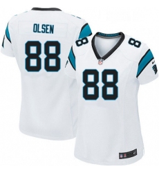 Womens Nike Carolina Panthers 88 Greg Olsen Game White NFL Jersey