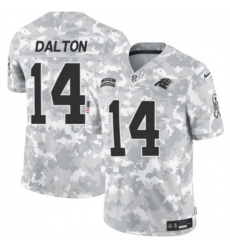 Youth Carolina Panthers 14 Andy Dalton 2024 F U S E Arctic Camo Salute To Service Limited Stitched Football Jersey