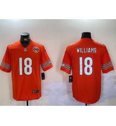 Men Chicago Bears 18 Caleb Williams Orange 2024 Draft F U S E Vapor Stitched Football Jersey