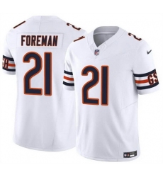 Men Chicago Bears 21 D'Onta Foreman White 2023 F U S E  Vapor Stitched Football Jersey