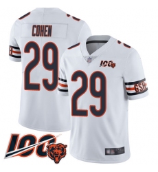 Men Chicago Bears 29 Tarik Cohen White Vapor Untouchable Limited Player 100th Season Football Jersey