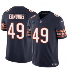 Men Chicago Bears 49 Tremaine Edmunds Navy 2024 F U S E  With 2 Star C Patch Vapor Untouchable Limited Stitched Football Jersey