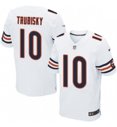 Mens Nike Chicago Bears 10 Mitchell Trubisky Elite White NFL Jersey