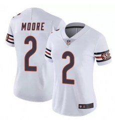 Women Chicago Bears 2 DJ Moore White Vapor Limited Stitched NFL Jersey