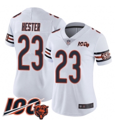 Women Chicago Bears 23 Devin Hester White Vapor Untouchable Limited Player 100th Season Football Jersey 